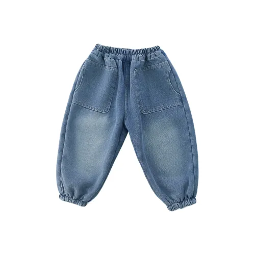 RHOBESAM Размер 7 Детский Деним с Флисовой Подкладкой Накладной Карман Джинсы Цвет Изображения Kids Джинсы