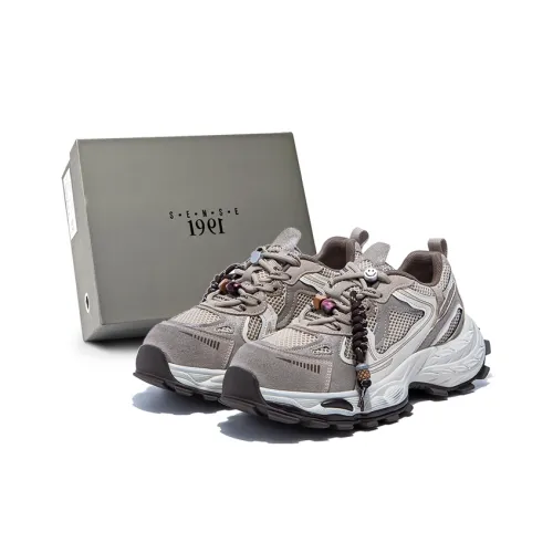 SENSE 1991 Низкие кеды с толстой подошвой бежево-кофейный цвет женские