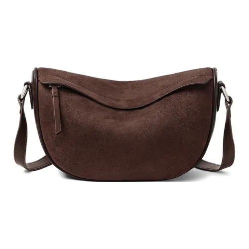 Crtnzo Kroez Коровья кожа Сумка через плечо Стандартная Женская Кофейная