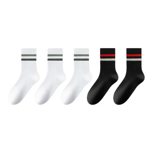 Lanza Осенние и зимние носки Crew для мужчин 5 пар черный белый серый полосы