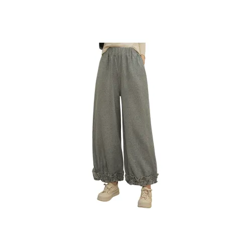 SIBAISHE Light Gray Women's Casual Pants SIBAISHE Светло-серые женские повседневные штаны