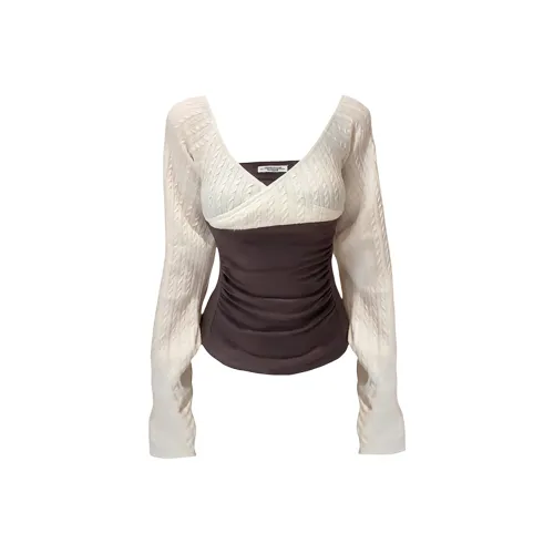 GRAYISMOON Белый и Серый Женские T-рубашки