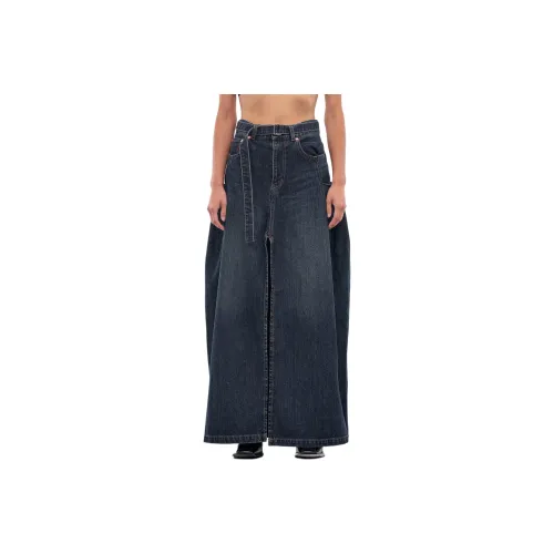 Sacai Синий Женские Джинсовые Длинные Юбки