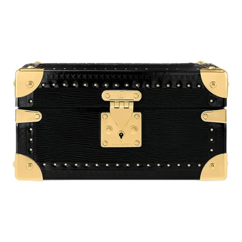 LOUIS VUITTON Кожаная отделка коробка для хранения унисекс черный