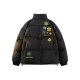 Чёрный хлопковый пуховик