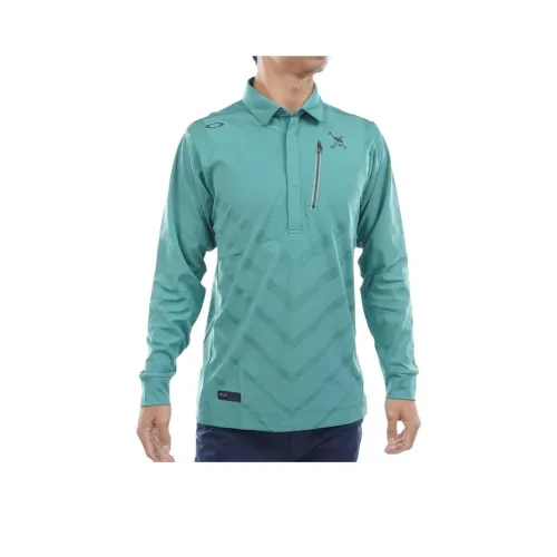 Oakley Мужская поло серого и зеленого цвета