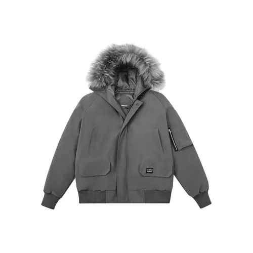 LINGSHI Серый Унисекс Пуховики