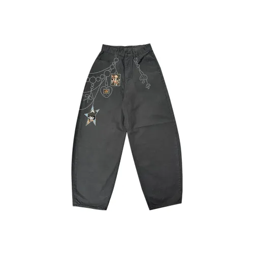 MeiHaoStore Черные Унисекс Джинсы