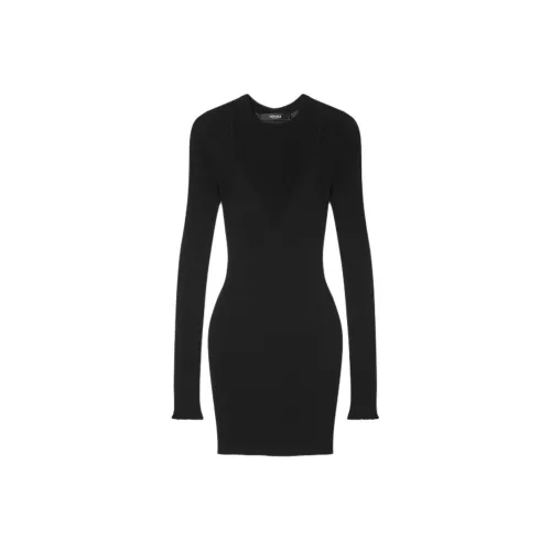 VERSACE FW25 Длинное платье с длинными рукавами женское