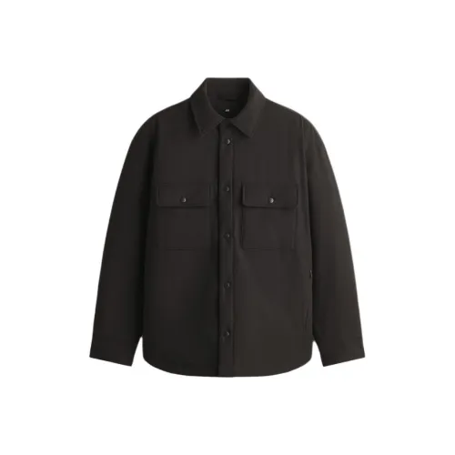 H M Коричневый Черный Мужские Рубашки