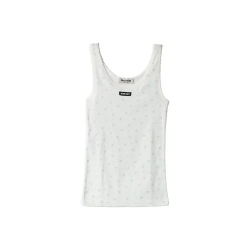 MIU MIU Белый Синий Женские Майки