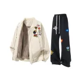 Айвори Белый + Черный Спортивные брюки