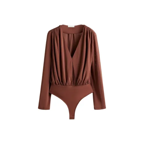 H M Серый Коричневый Женское боди