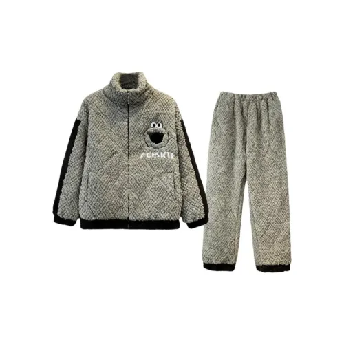 Daiyindie Осенние и зимние пижамы мужские утолщенные с флисовой подкладкой термические коралловый флис наборы одежды