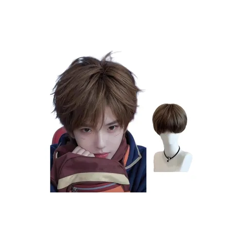 GLUNA Differential Cracked Plate Мужская парик с короткими волосами Мужская парик Высокотемпературная пряжа