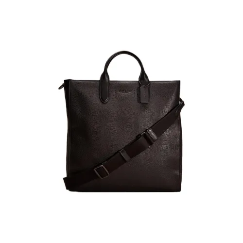 COACH Gotham Высокий Каменная Кожа Сумка Сумка через плечо Сумка через плечо Тоут Большая Женская Черная