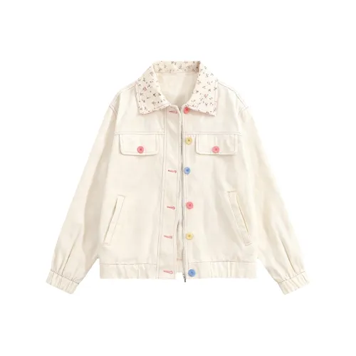 IUNOP Экрю Женские Джинсовые Куртки