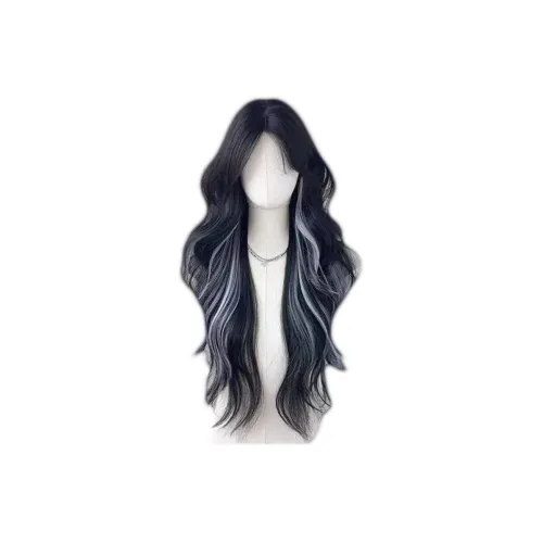 UMIFFA HIGHLIGHT Цвет Длинные Кудрявые Волосы Большая Волна Парики Синий Серый