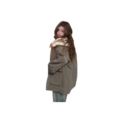 LANGQING Армейский зеленый Женский пуховик