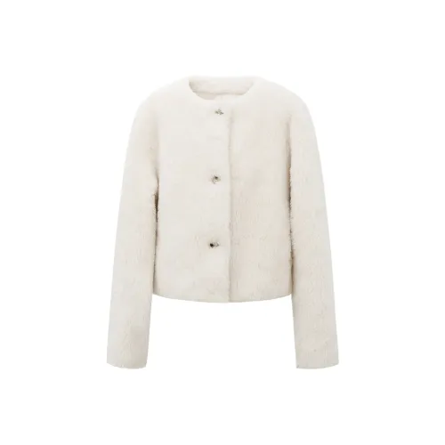 Self Who Белый Женский Короткий Пальто