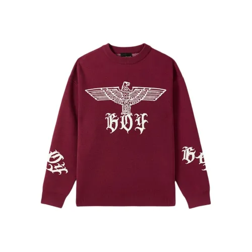 Boy London Новогодний свитер унисекс бордовый