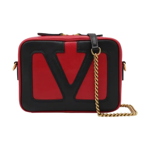 Valentino Garavani Кожа Плечевая Сумка Женская Красная и Черная