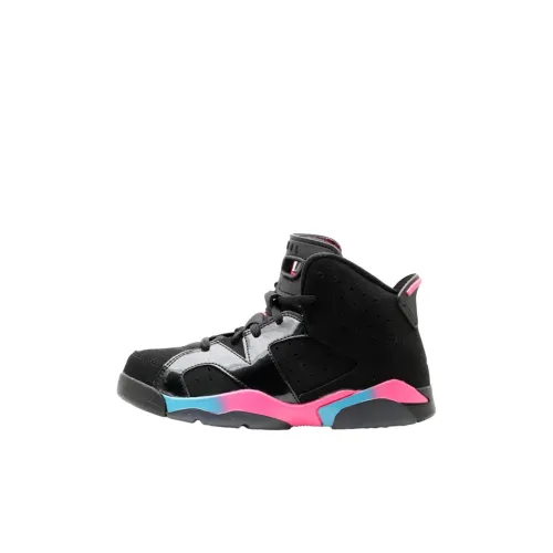 Jordan Air Jordan 6 High Топ Детские Баскетбольные Кроссовки Черный Для Детей Возрастом 3-7 Лет