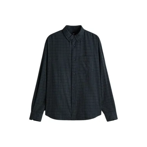 H M Синий Зеленый Клетка Мужская Рубашка