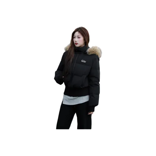 GUOZHEN Черный Женский пуховик