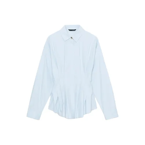 ZARA Светло-синие женские рубашки