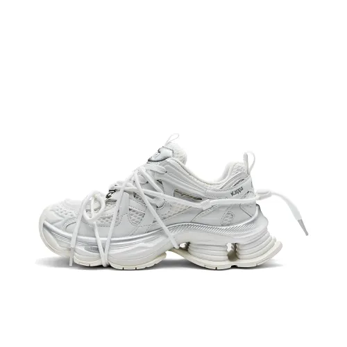 KAPPA Спина к Спине Устойчивые к истиранию Низкий Топ Толстая подошва Кроссовки Женские Классические Белые