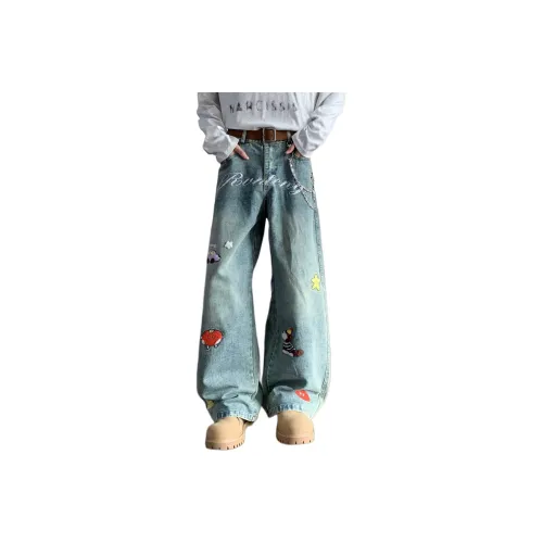 BLACK AT Синий Унисекс Джинсы