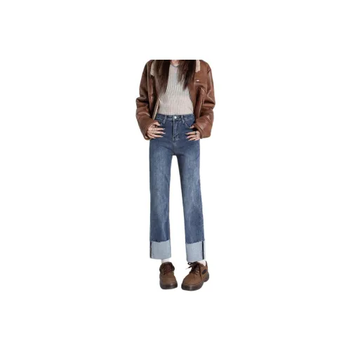 KULAIYA Винтажные синие женские джинсы