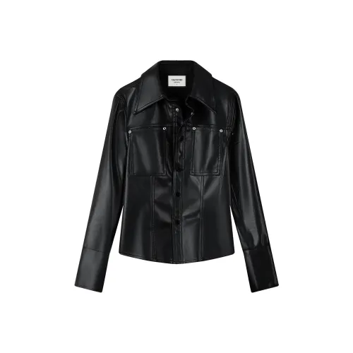 DITB Черные Женские Кожаные Куртки