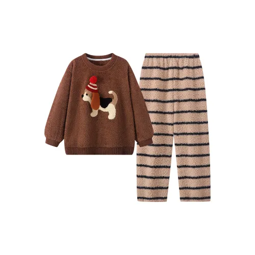 JINXU Коричневый Женские Пижамные Комплекты