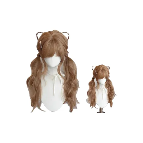 GLUNA Meow Шампанское Котенок Ухо Стиль Водная рябь Длинные волнистые Женская Перука Высокая Температура Пряжа