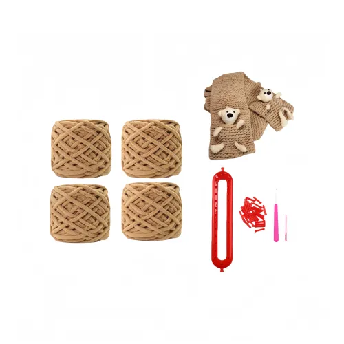 LOGISTAR Вязаные ткани Карман Медведь Шарф Материал Набор DIY Игрушки