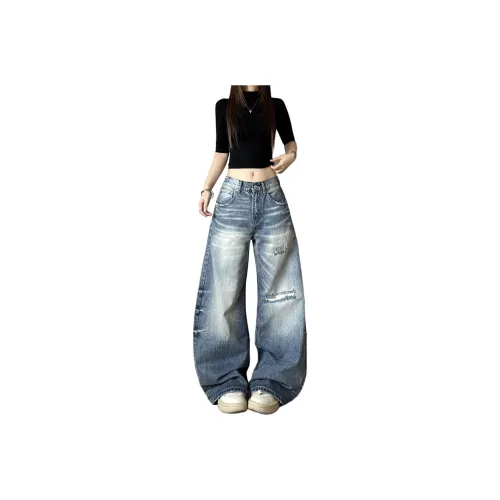 OMOIDAS Blue Women's Jeans ОМОИДАС Синий Женские Джинсы