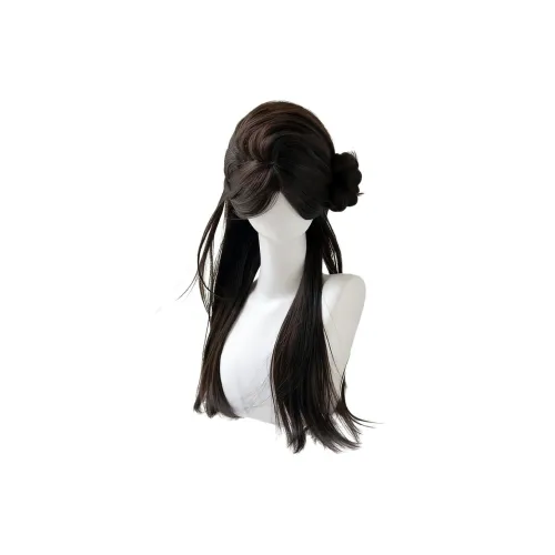 Northward Incline Новый китайский стиль High END Черный Straight Wa Even Bangs Женская парик Высокая температура Пряжа