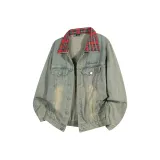 Винтажный синий красный ожерелье-чокер