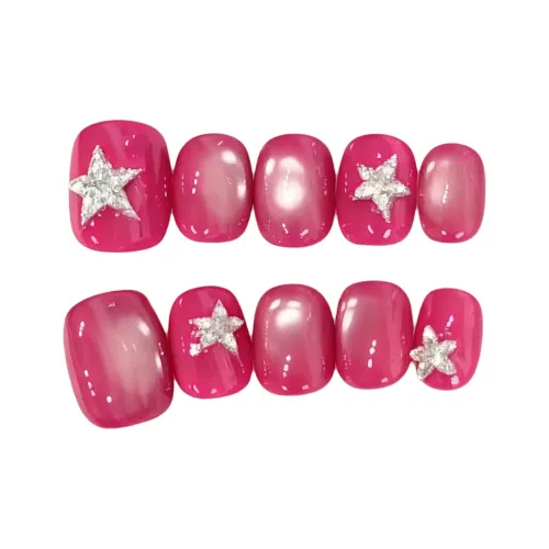 SHAQINUO Ледяной Сливовый Ручной Стеклянные бусины Кошка's Eye Y2K Hot Girl Nail Art 15 мм Фальшивые Ногти