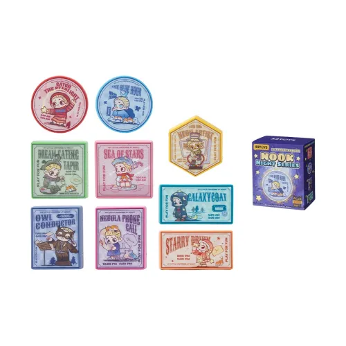 52TOYS NOOK Evening Collection Свет Fridge Магнит Слепые коробки Один Mystery Коробка Целая коробка 8 шт