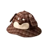 Счастье, щенок, клетка, ведро, коричневый