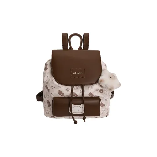 DIFFERENT FACES ПУ (полиуретан) Рюкзак Стандартный Женский Кофейный