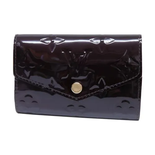 LOUIS VUITTON Монограмма Vernis Кожа Кошелек Key Pouch Женские Бургунди