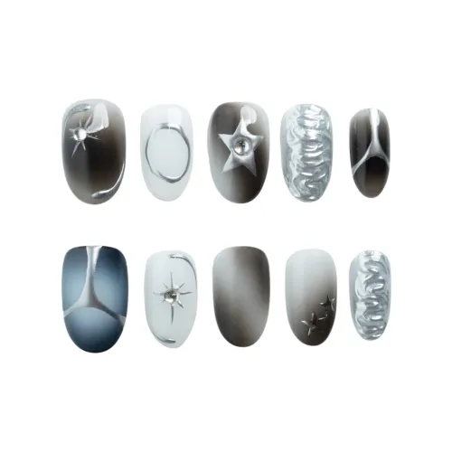 Goodbye Day Унисекс Коллекция Премиум Handcrafted False Nail Овал Стиль Instagram 17 мм