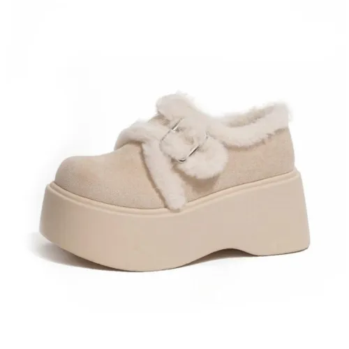 MUKALUO Термическая Амортизация Увеличение Высоты Устойчивость к Износу Низкий Топ Утепленная Обувь Женская