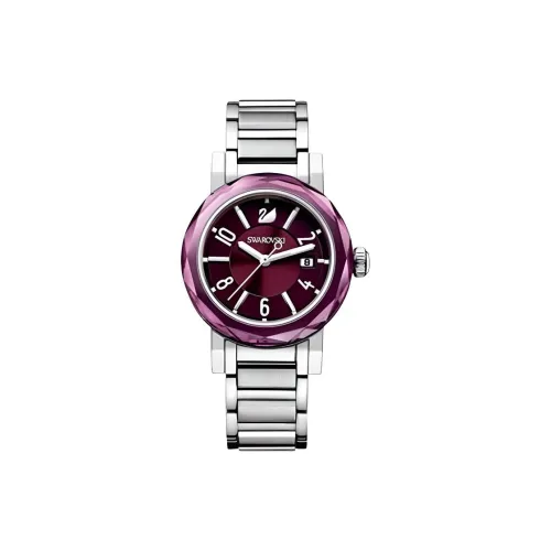 Swarovski Women's Watch Кварцевый механизм ремешок из нержавеющей стали 32 мм фиолетовый циферблат