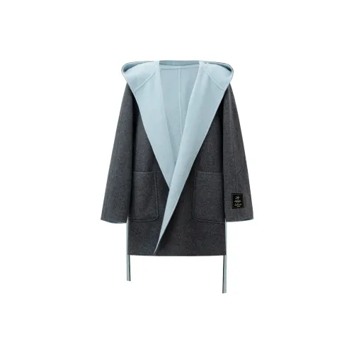 Self Who Серый Синий Женское Пальто