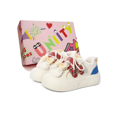 UNIITY Флис с подкладкой Платформа Облако Кремовый Пухлые туфли Теплоизоляционный Устойчивый к истиранию Низкий Топ Скейтбординг Кроссовки Женские